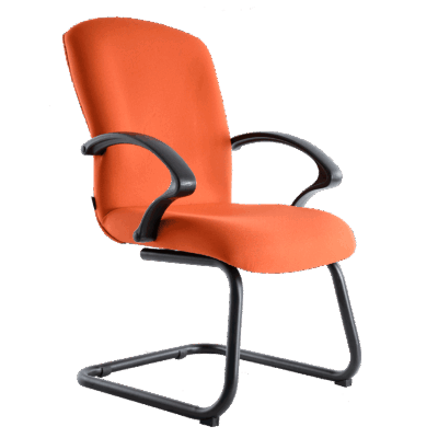 BM 1303 silla para visitante tapizado, brazos de polipropileno, base de trineo