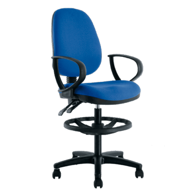 BM 235 BR7 silla para cajero de respaldo medio con brazos fijos y aro descansa pies