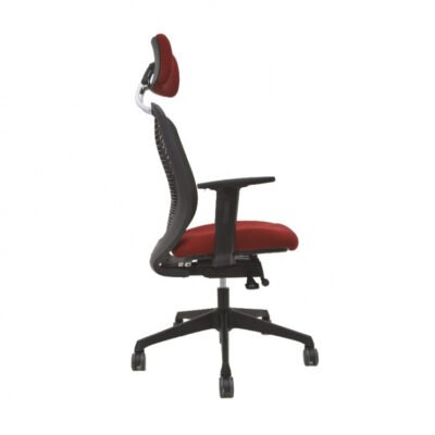 BM 7500 NE silla para dirección respaldo alto con cabecera, estructura negra con brazos