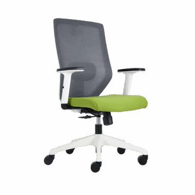 BM 7851 silla operativa respaldo alto, estructura en color blanco, mecanismo syncro