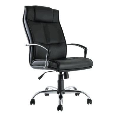 BM 90 Silla ejecutiva respaldo alto, brazos de doble barra, base cromada